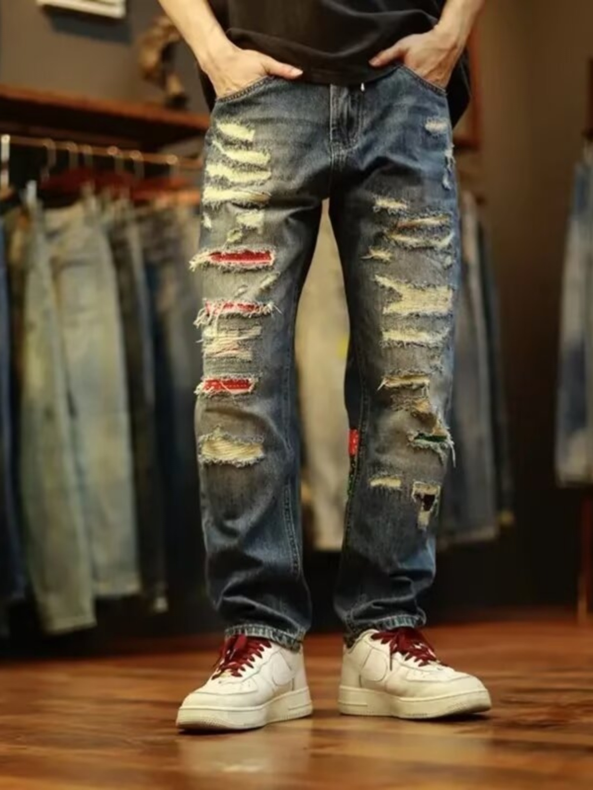 Streetwear Brand Jeans - Trendy Brand Men's Loose Straight Leg