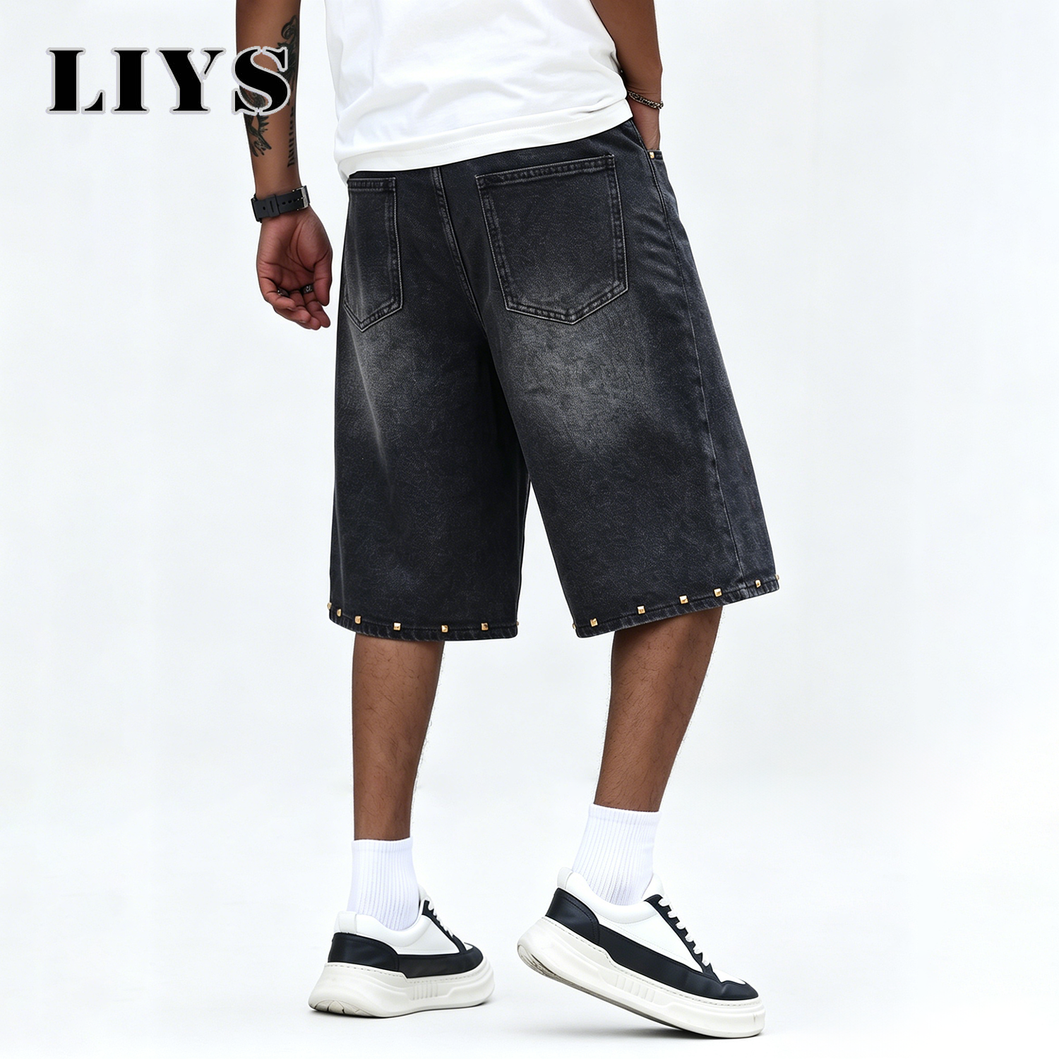 LIYS Men's Vintage Black Rivet - Streetwear Brand Jeans recensie en prijs