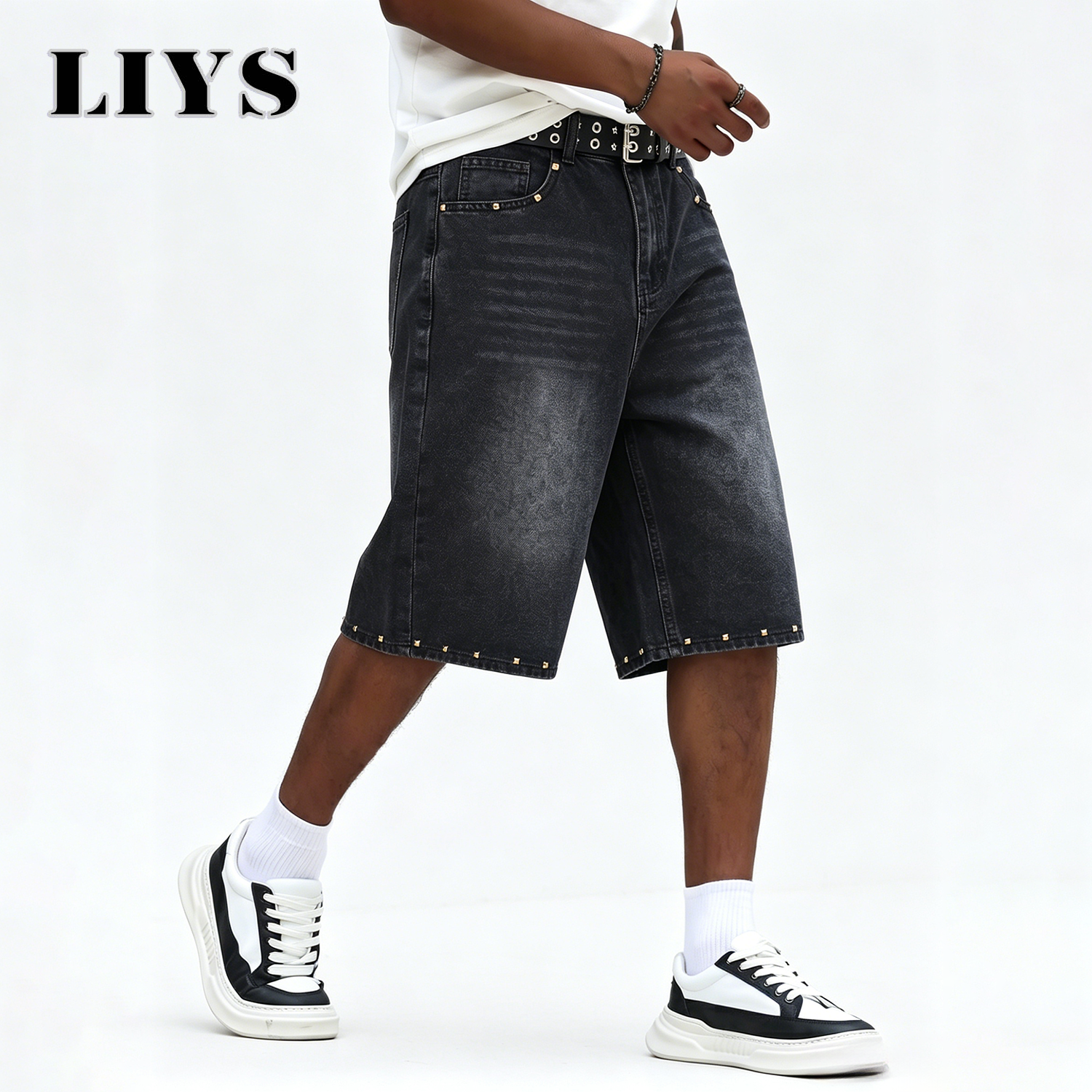LIYS Men's Vintage Black Rivet - Streetwear Brand Jeans recensie en prijs