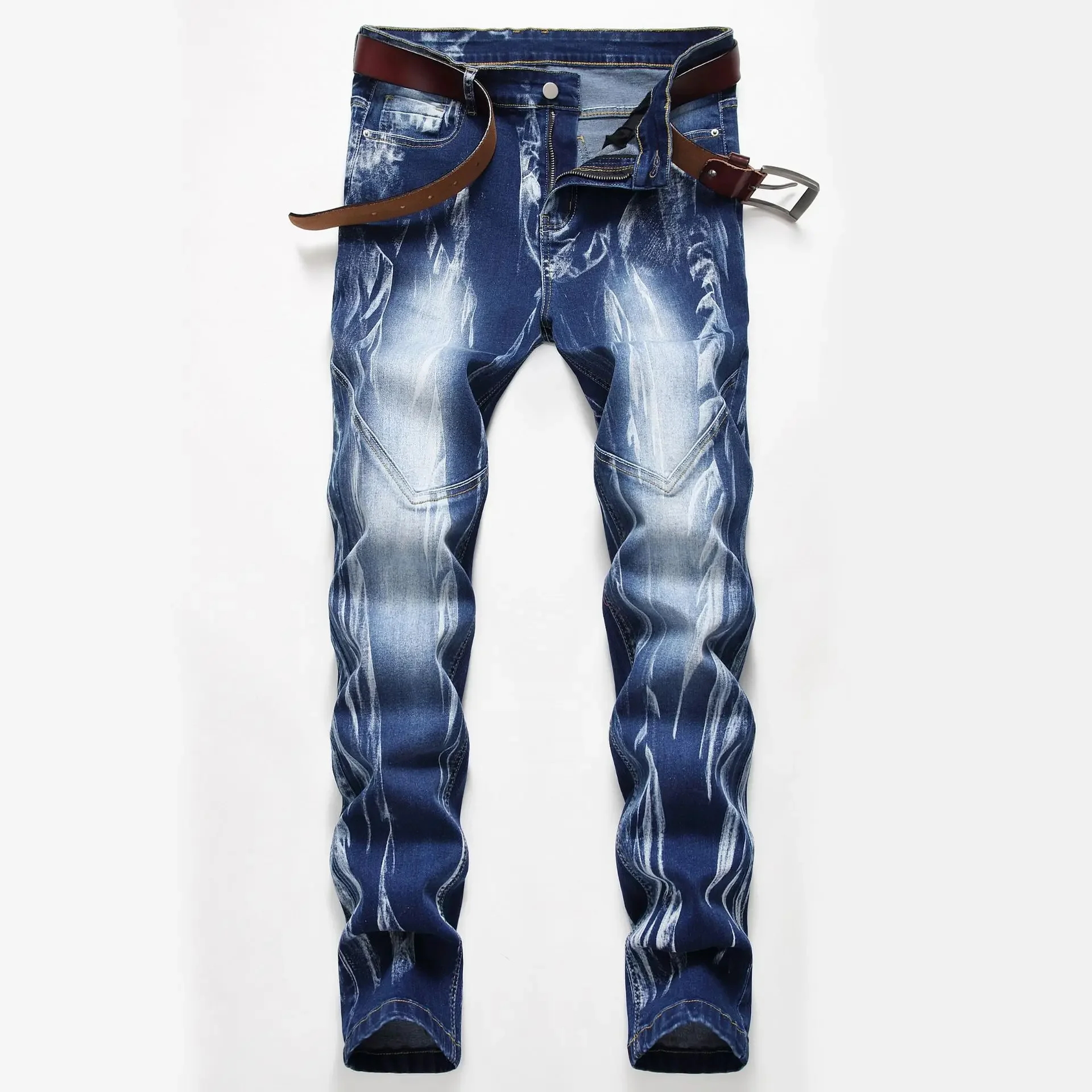 Fashion Print Men's Elasticity - Streetwear Brand Jeans recensie en prijs