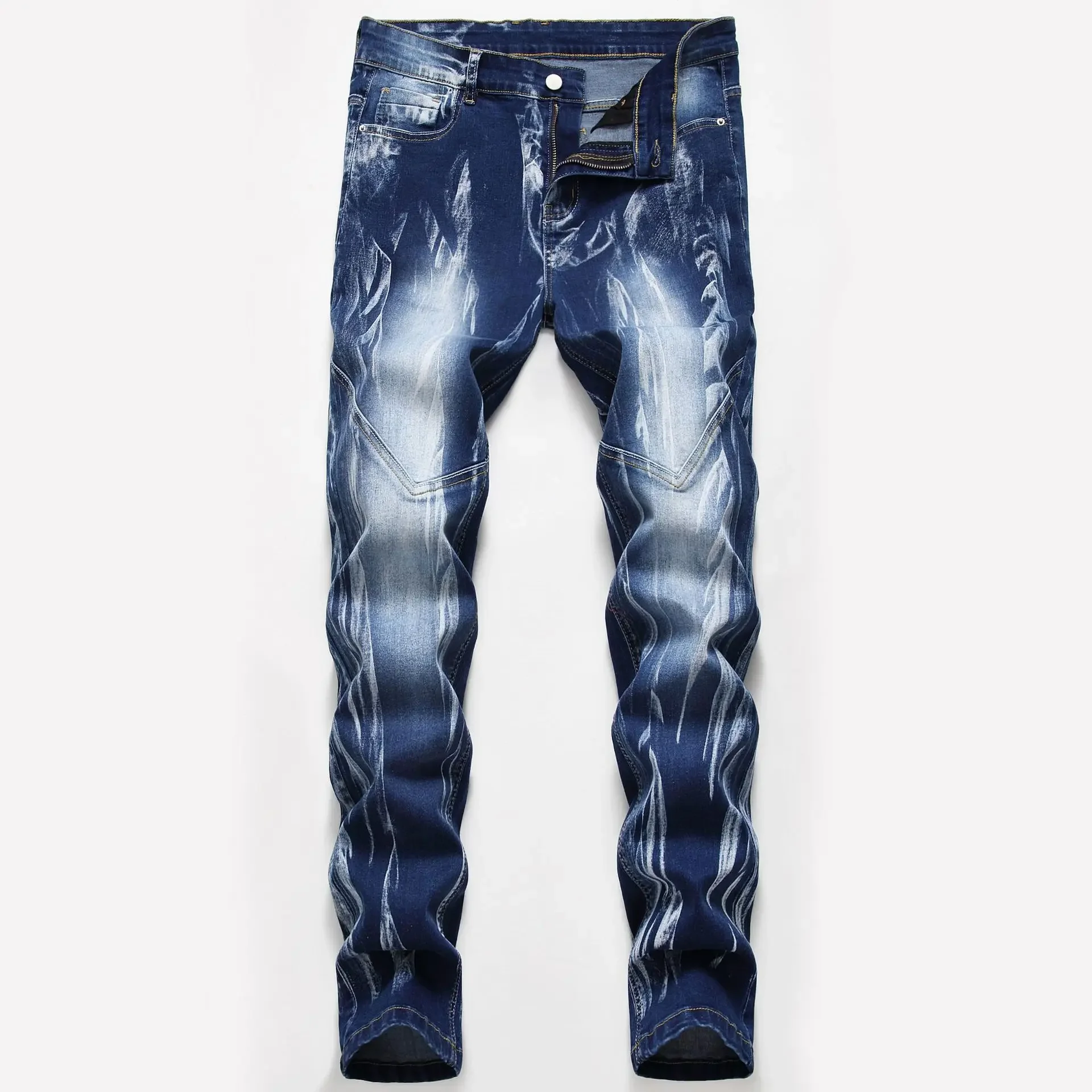 Fashion Print Men's Elasticity - Streetwear Brand Jeans recensie en prijs