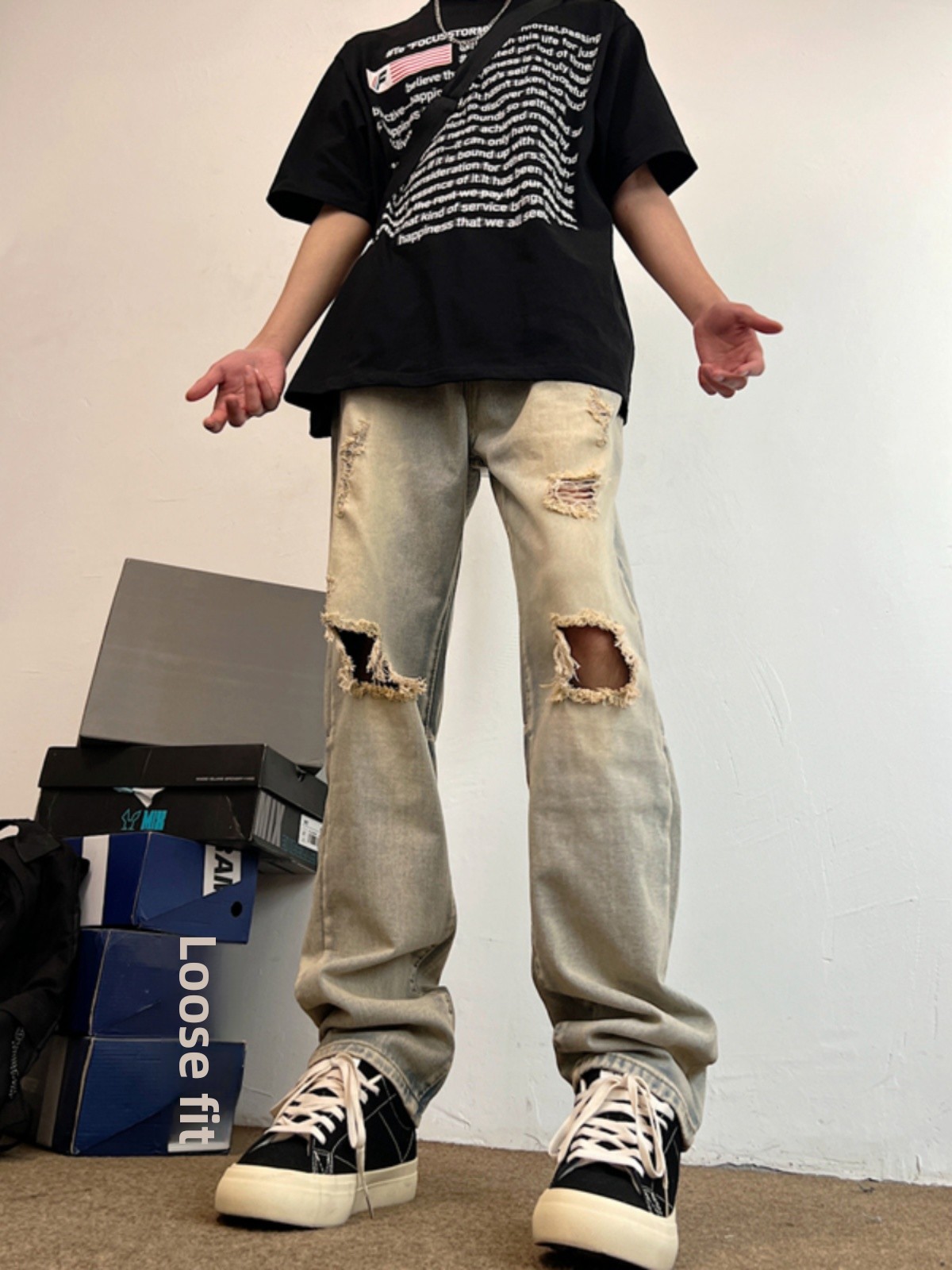 Retro Yellow Clay Dye Men's Su - Streetwear Brand Jeans recensie en prijs