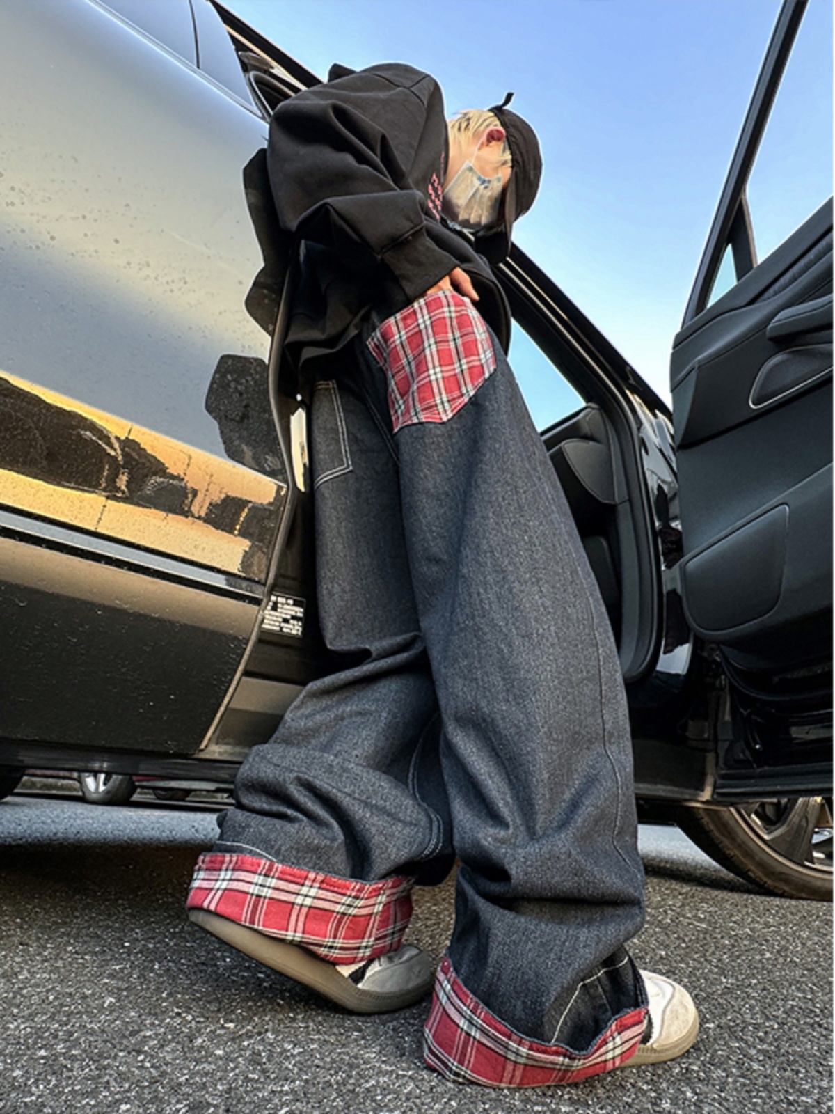 Retro American Spliced Wide Le - Streetwear Brand Jeans recensie en prijs