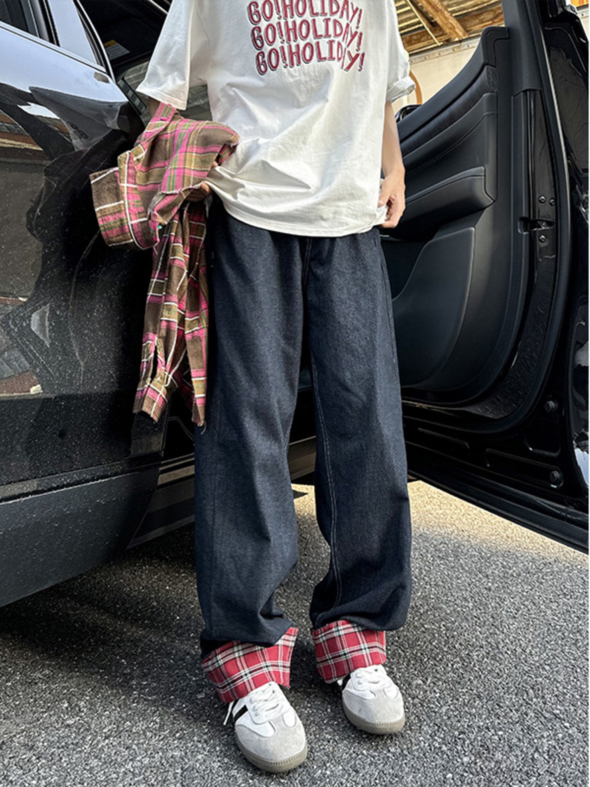 Retro American Spliced Wide Le - Streetwear Brand Jeans recensie en prijs